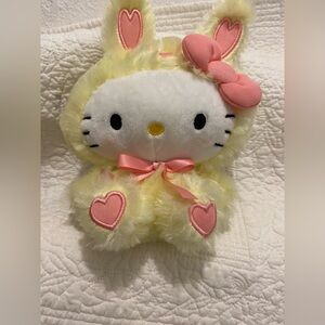 SANRIO HELLO KITTY 2022 “Easter Bunny Outfit Plush” Size 7” Pink/Yellow NWOT